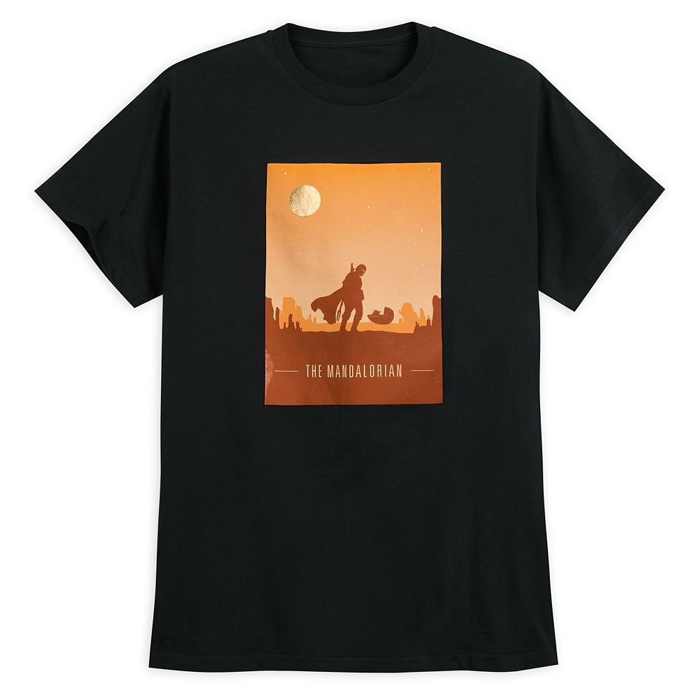 Star Wars The Mandalorian Mando & the Child at Dusk T-Shirt in Black, Size L,NWT